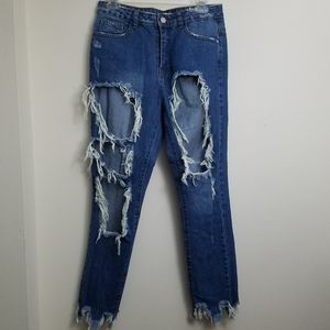 LAST CHANCE!! Missguided distressed mom jeans